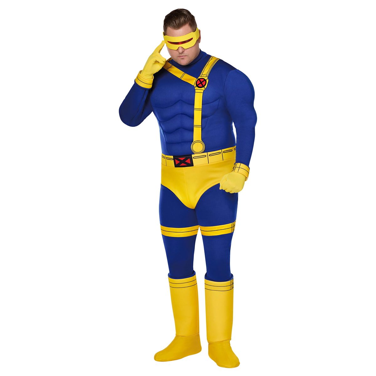 Adult Cyclops Muscle Suit Costume - X-Men '97 BLUE/YELLOW