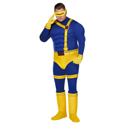 Adult Cyclops Muscle Suit Costume - X-Men '97 BLUE/YELLOW