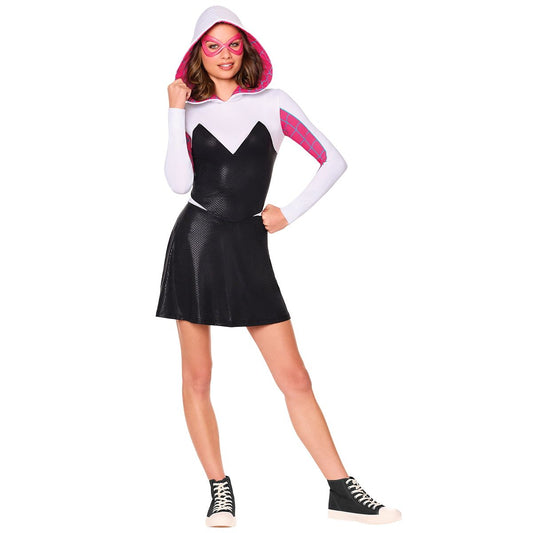 Adult Ghost-Spider Dress Costume - Spider-Man BLACK AND PINK