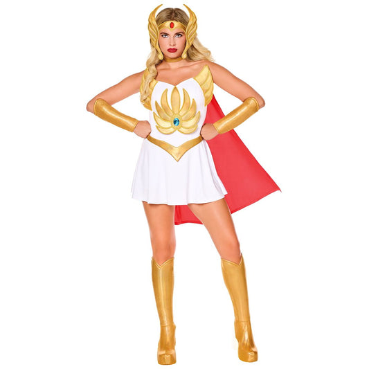 Adult She-Ra Dress Costume - Masters of the Universe RED AND WHITE