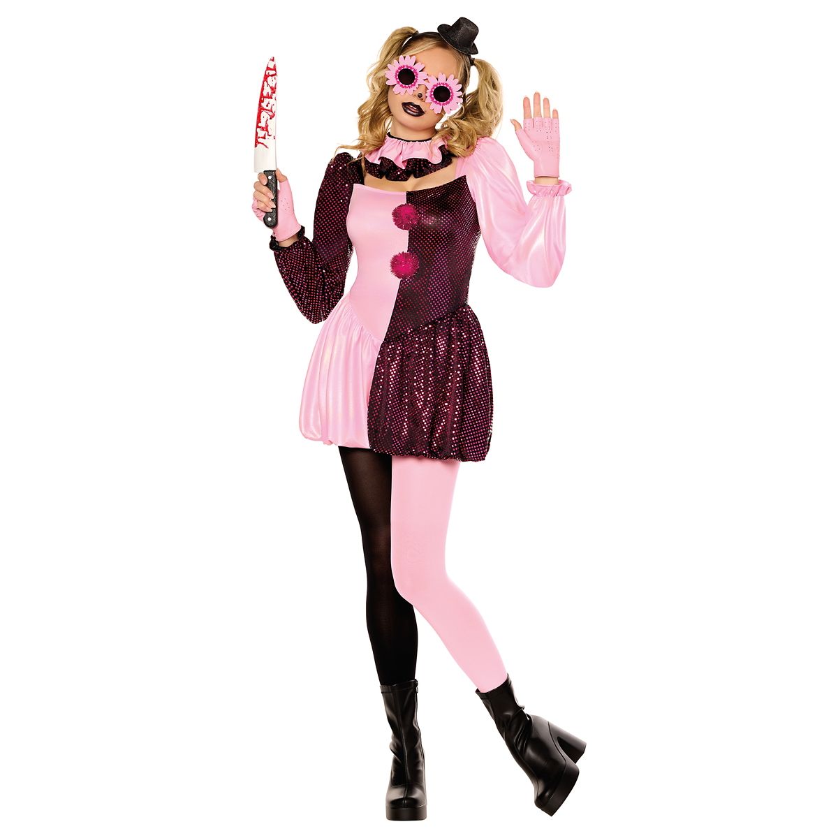 Adult Pink Art the Clown Dress Costume - Terrifier BLACK AND PINK