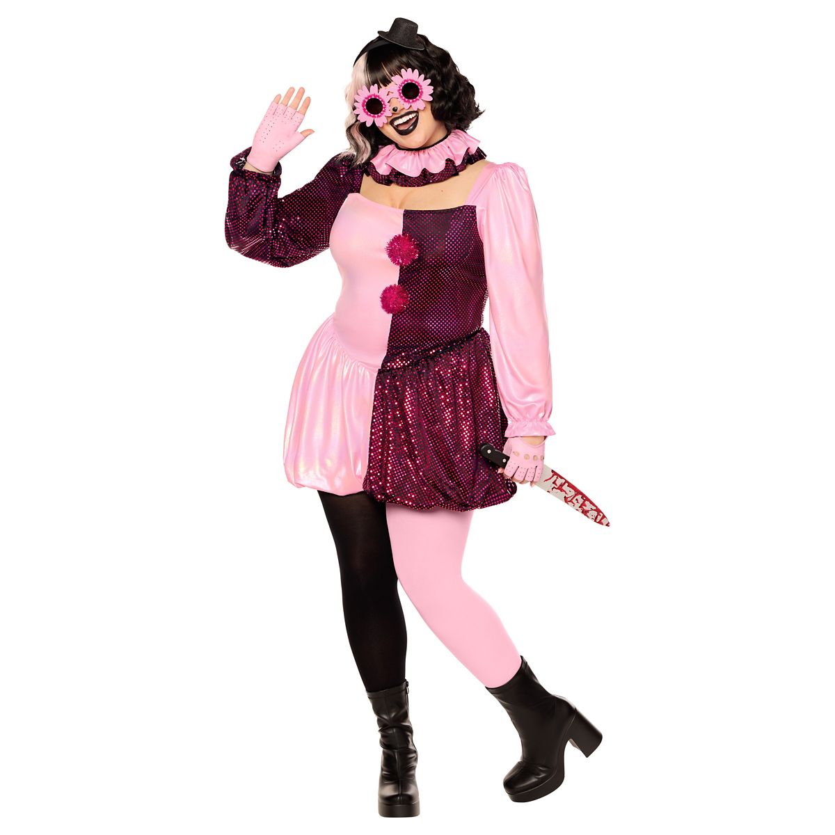 Adult Pink Art the Clown Dress Costume - Terrifier BLACK AND PINK