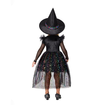 Toddler Rainbow Witch Dress Costume BLACK / MULTI