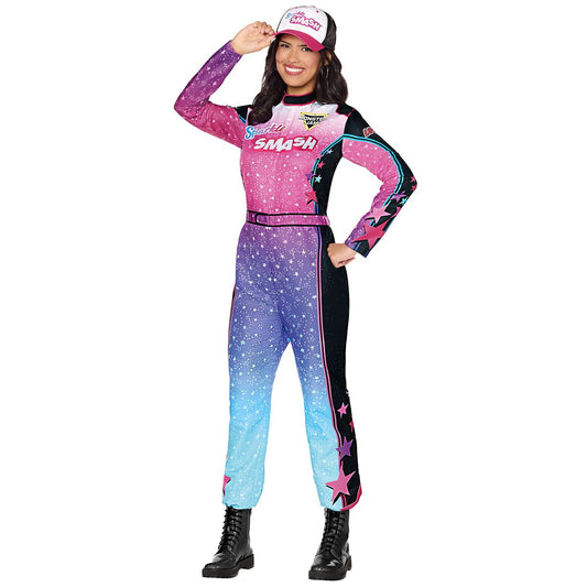 Adult Sparkle Smash Jumpsuit Costume - Monster Jam PINK/PURPLE