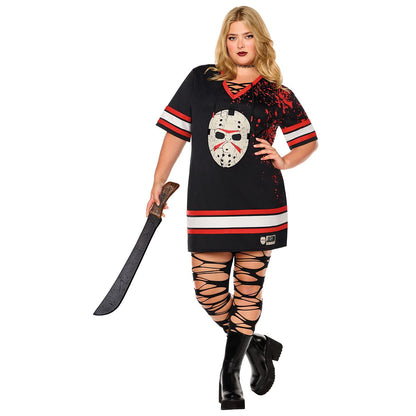 Adult Jason Voorhees Hockey Dress – Friday the 13th BLACK AND RED