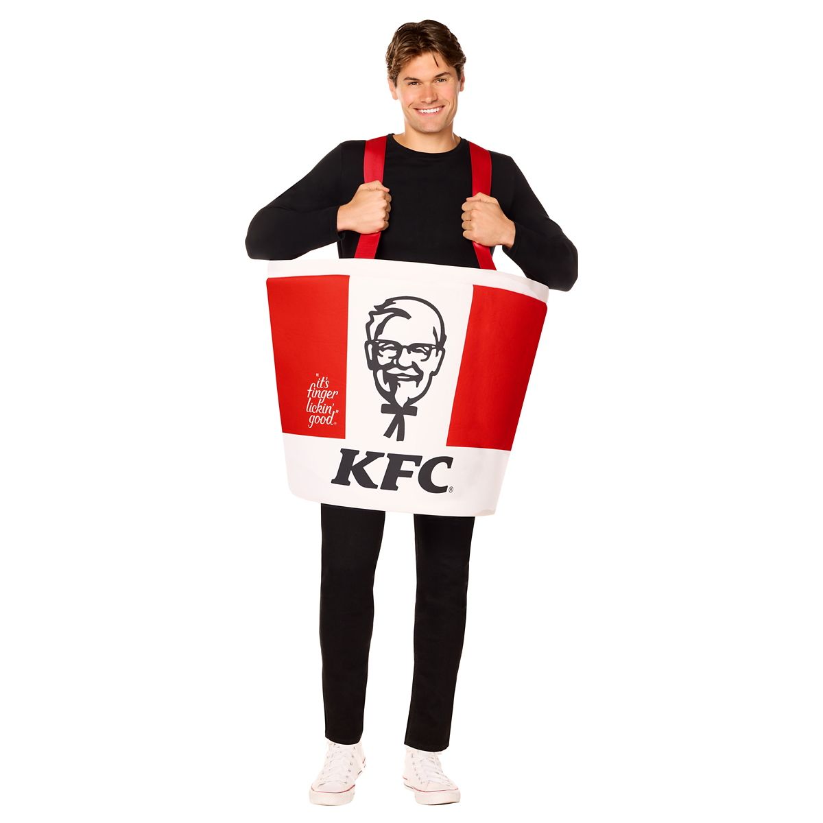 Adult KFC Chicken Bucket 3D Costume RED AND WHITE