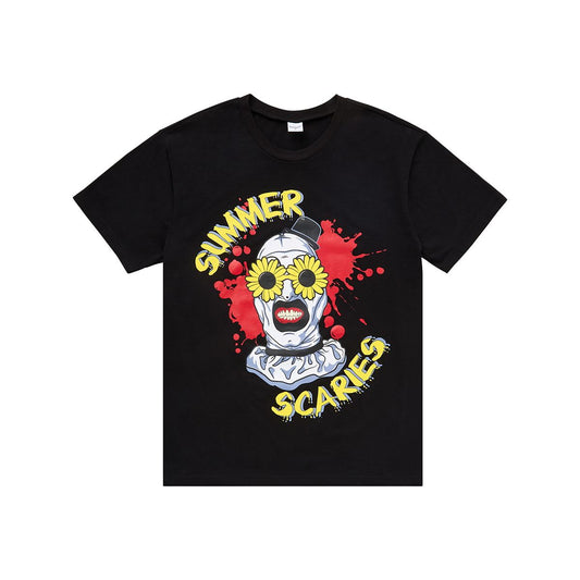 Art the Clown Summer Scaries T Shirt - Terrifier BLACK