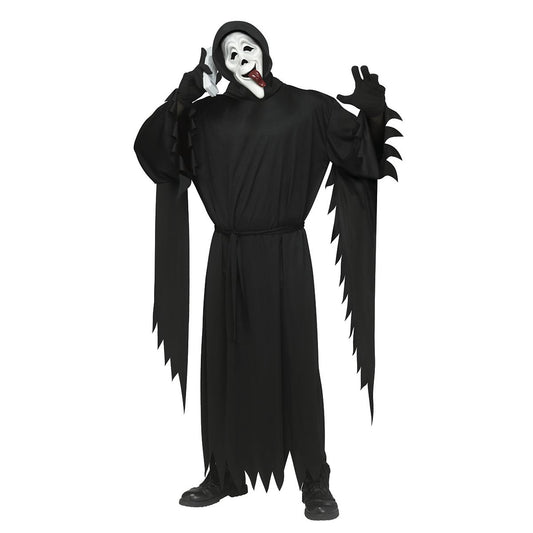 Adult Ghost Face Wassup! Hooded Robe Costume BLACK
