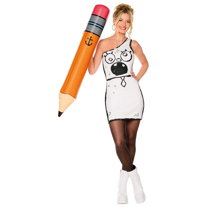 Adult DoodleBob Dress Costume - SpongeBob SquarePants WHITE