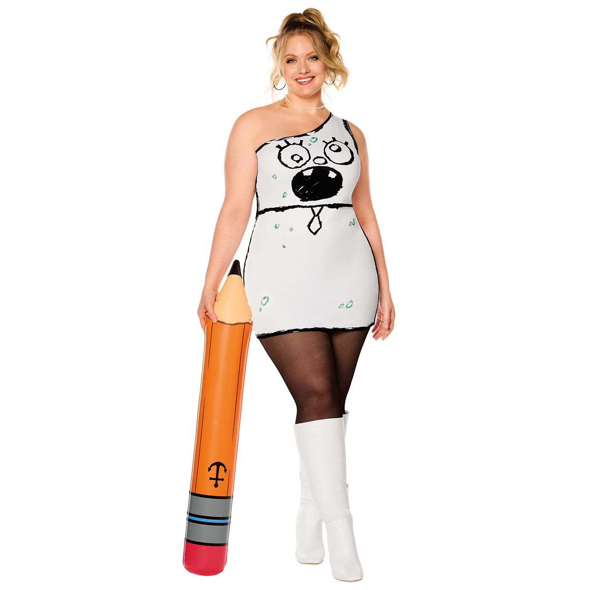 Adult DoodleBob Dress Costume - SpongeBob SquarePants WHITE