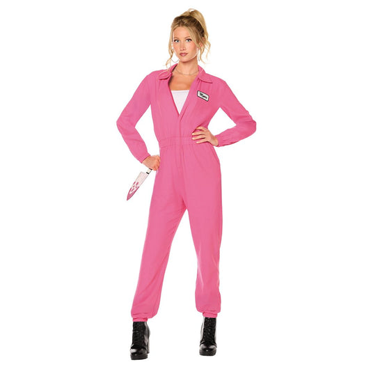 Adult Pink Michael Myers Jumpsuit Costume - Halloween II PINK