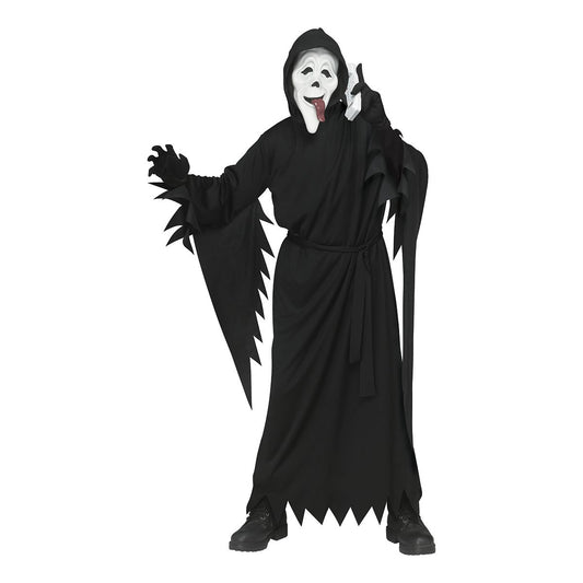 Kids Ghost Face Wassup! Hooded Robe Costume BLACK