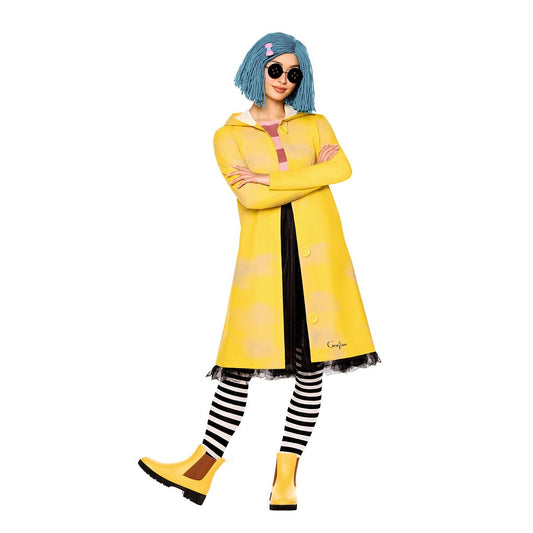 Adult Coraline Doll Costume - Coraline YELLOW