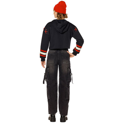 Adult Jason Hockey Mask Lace-Up Hoodie - Jason Universe BLACK AND RED