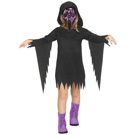 Toddler Purple Chrome Ghost Face Costume BLACK AND PURPLE