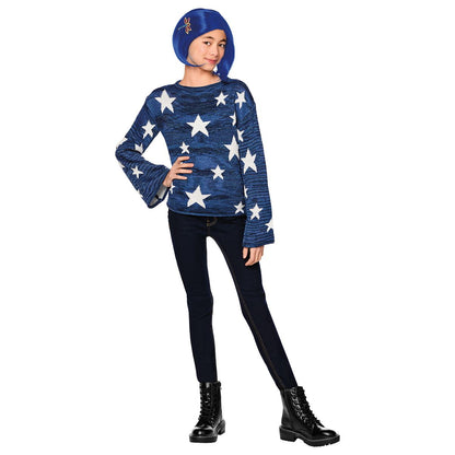 Kids Coraline Costume Top BLUE