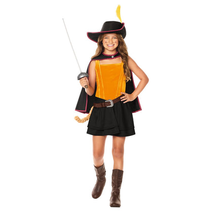 Kids Puss in Boots Dress Costume - Shrek BLACK AND ORANGE