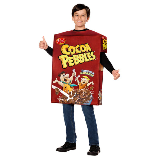 Kids Cocoa Pebbles Cereal Box 3D Costume BROWN
