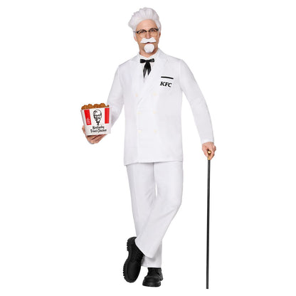 Adult KFC Colonel Sanders Costume WHITE