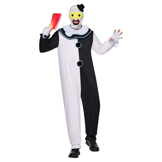Adult Art the Clown Light-Up Costume - Terrifier BLACK AND WHITE