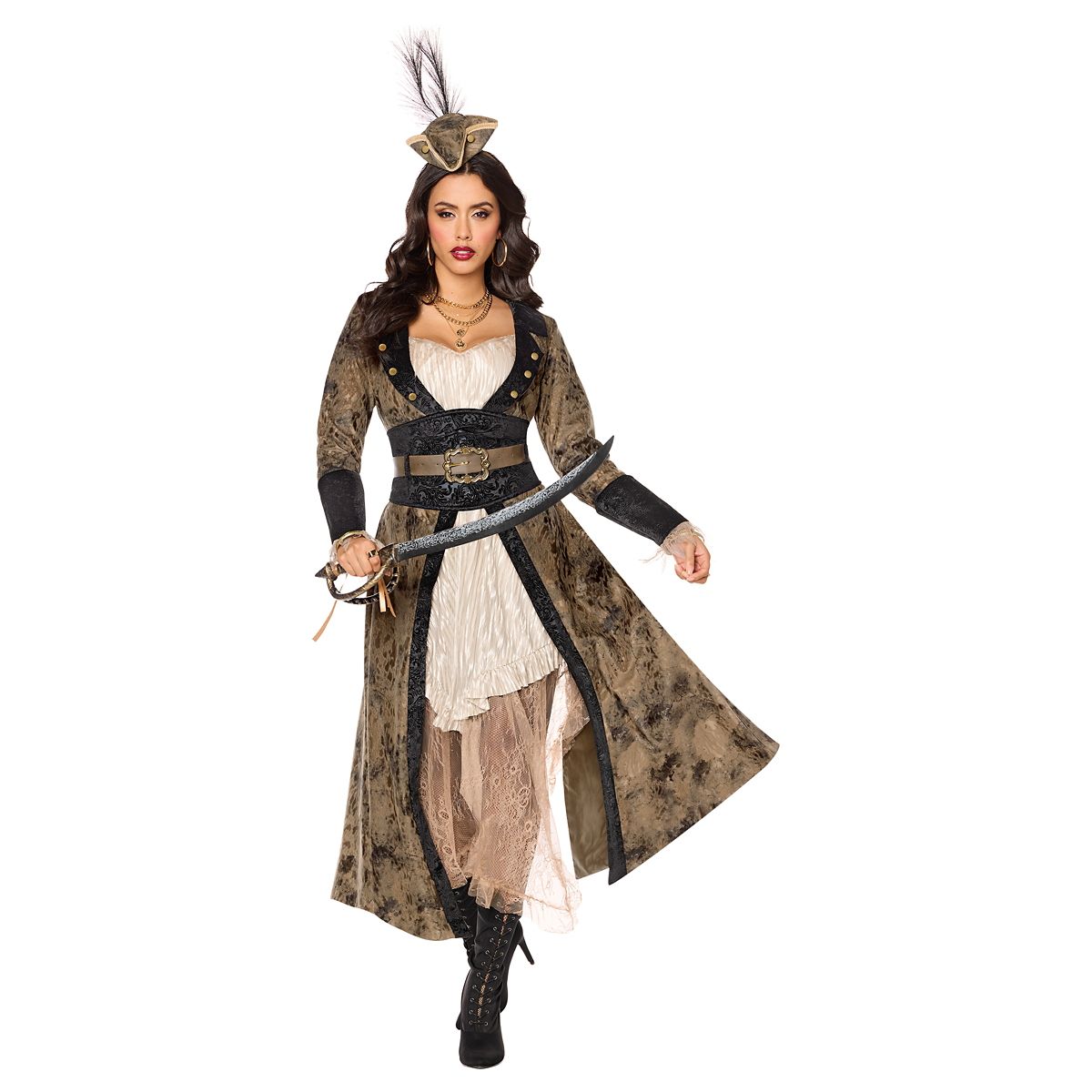 Adult Queen of the Seven Seas Costume - The Signature Collection BROWN
