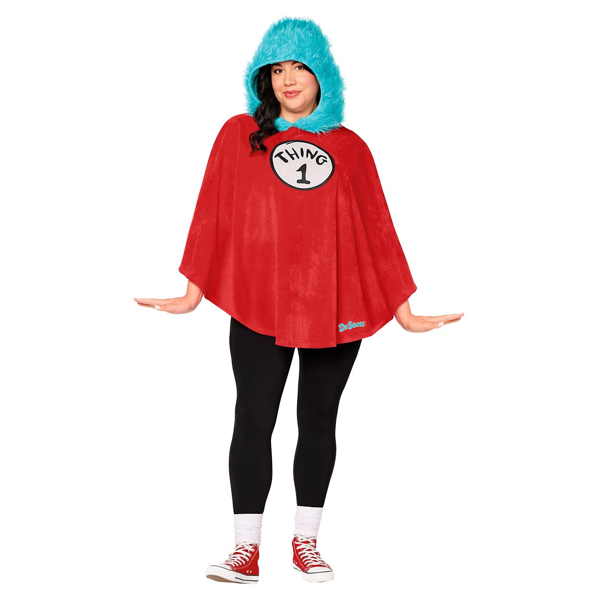Adult Dr. Seuss Thing Poncho Costume RED / BLUE