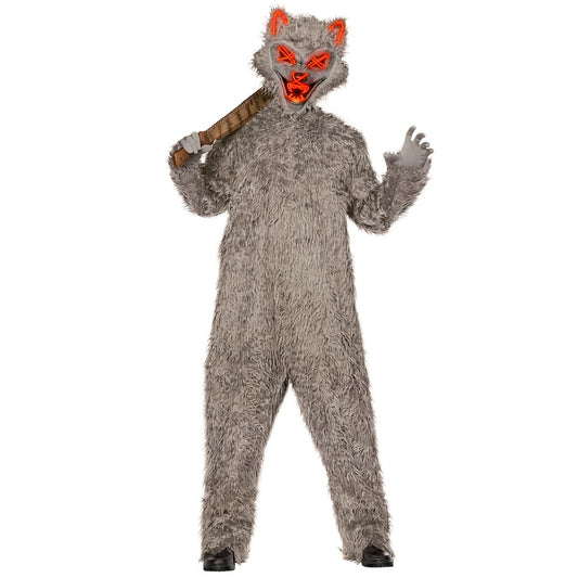 Adult Light-Up Werewolf Jumpsuit Costume GRAY