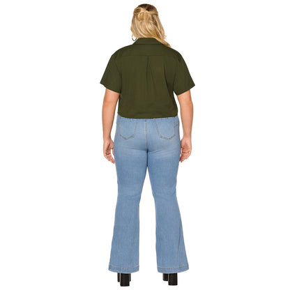Adult Jason Cropped Work Shirt - Jason Universe GREEN