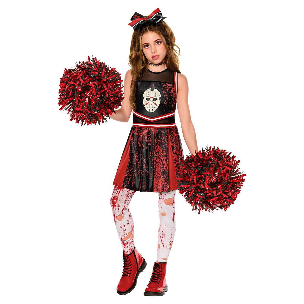 Kids Jason Universe Cheer Uniform Costume BLACK AND RED