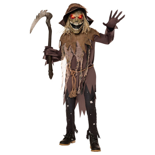Kids Light-Up Twisted Scarecrow Costume BROWN