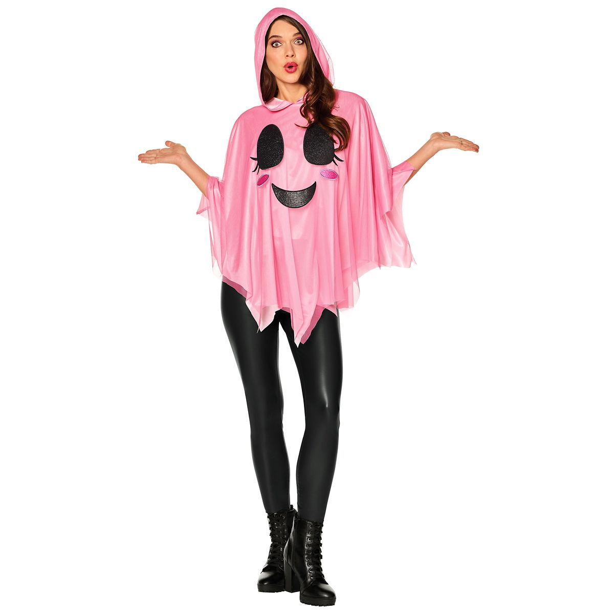 Adult Pink Ghost Poncho PINK