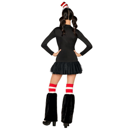 Adult The Cat in the Hat Dress Costume - Dr. Seuss BLACK AND WHITE