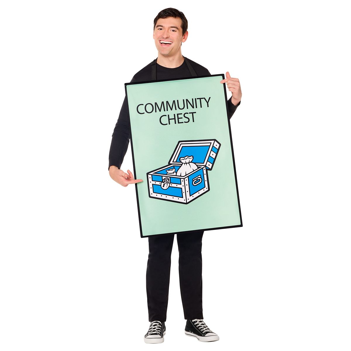 Adult 4-in-1 Monopoly Cards Costume BLUE/GREEN