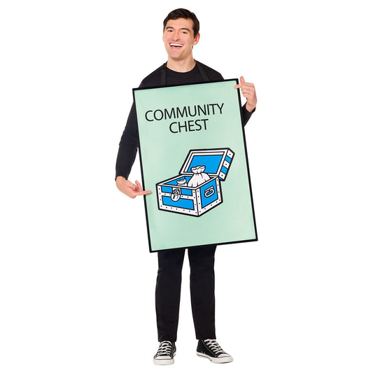Adult 4-in-1 Monopoly Cards Costume BLUE/GREEN