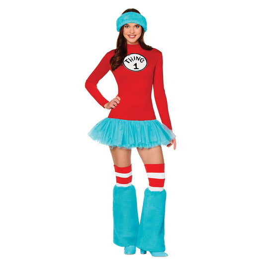 Adult Thing 1 Thing 2 Dress Costume - Dr. Seuss BLUE
