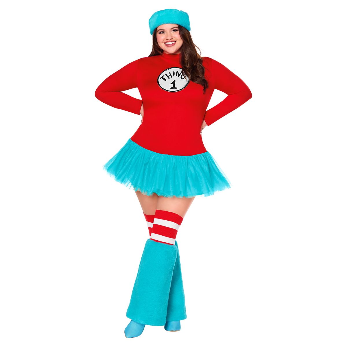 Adult Thing 1 Thing 2 Dress Costume - Dr. Seuss BLUE