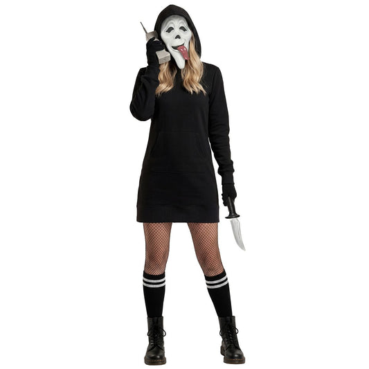 Adult Scary Movie Ghost Face Wassup Costume BLACK