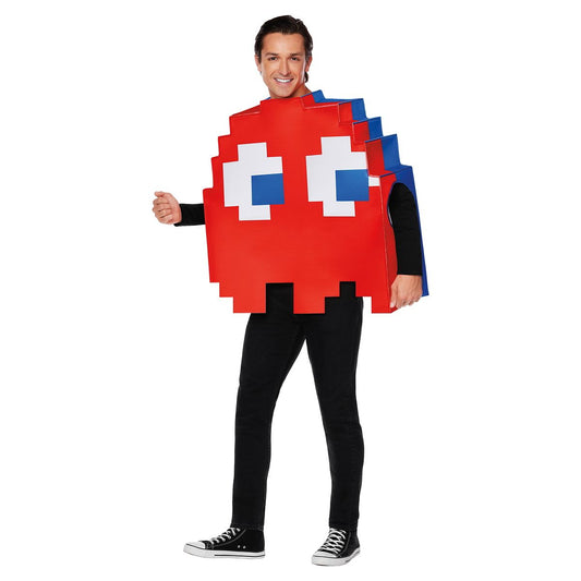 Adult Blinky & Blue Ghost Reversible 3D Costume - Pac-Man RED / BLUE