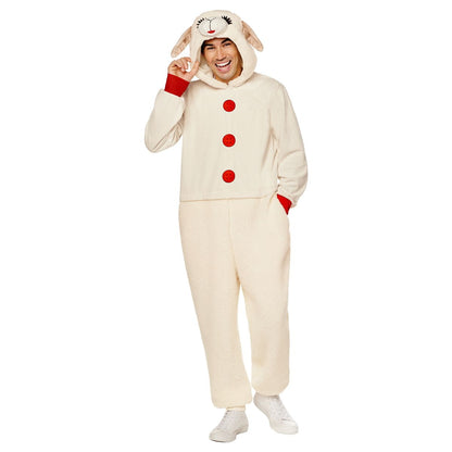 Adult Lamb Chop Jumpsuit Costume MULTI-COLOR