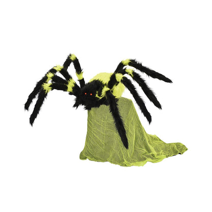 21 Inch LED Green Jumping Spider Animatronic BLACK AND GREEN