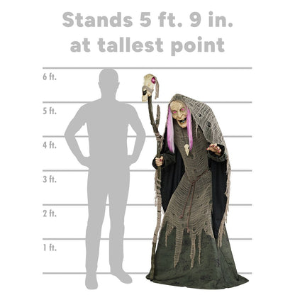 5 Ft 9 In Willow Witch Animatronic MULTI-COLOR