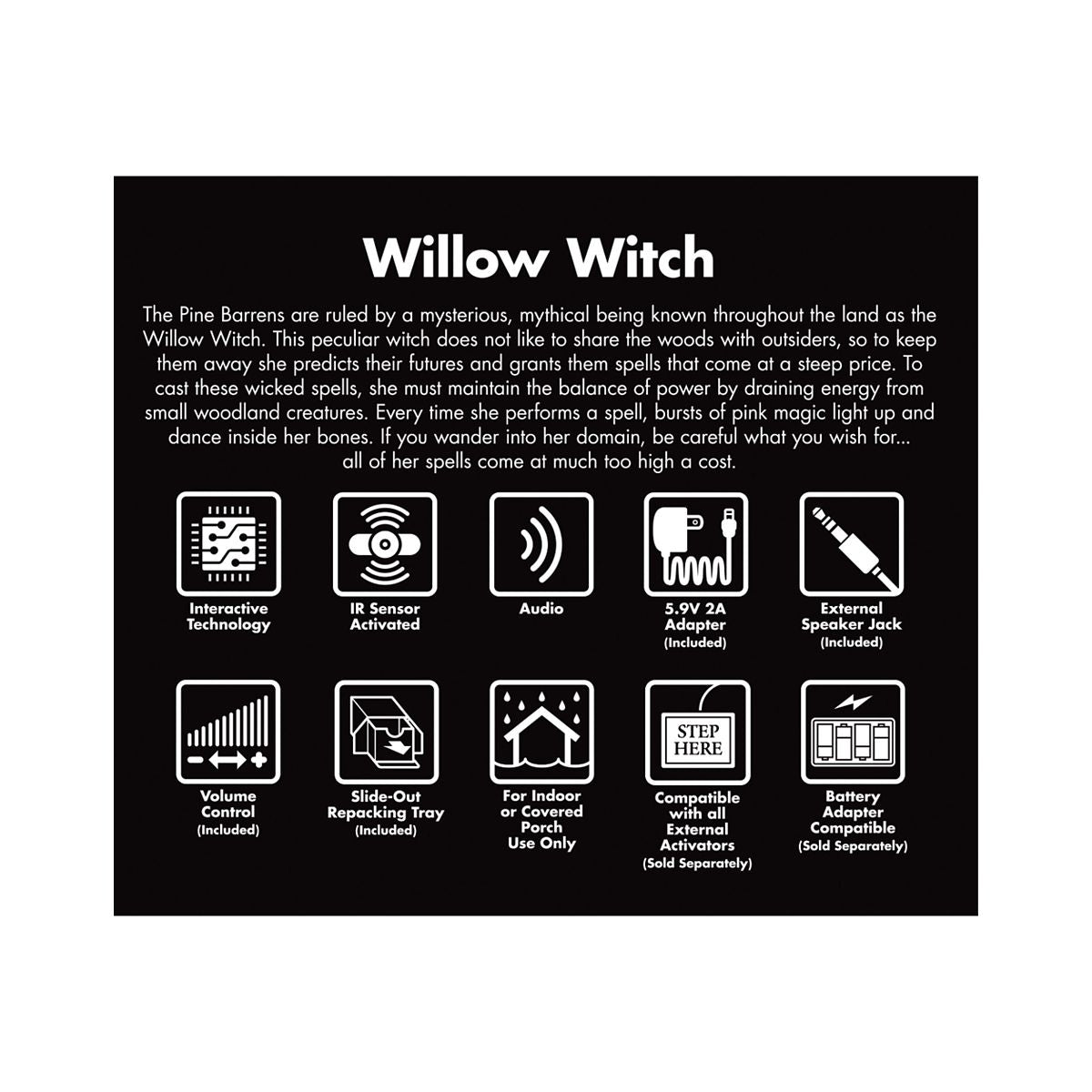 5 Ft 9 In Willow Witch Animatronic MULTI-COLOR