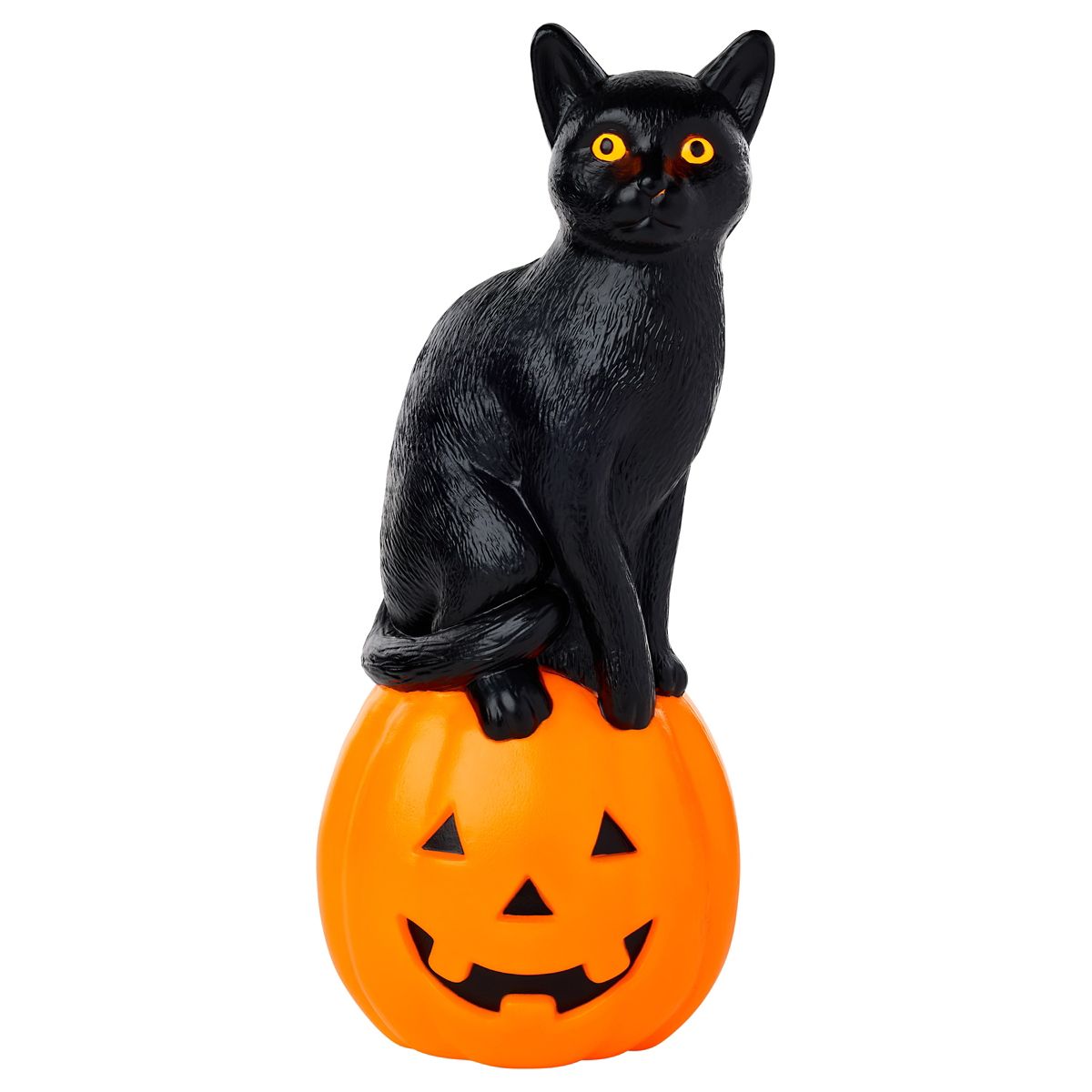 10.6" Light-Up Blow Mold Pumpkin Cat MULTI-COLOR