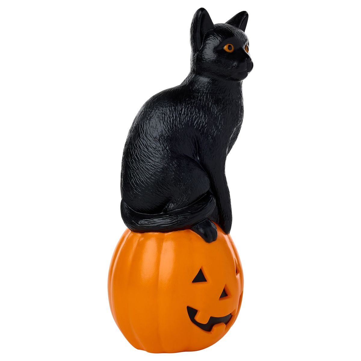10.6" Light-Up Blow Mold Pumpkin Cat MULTI-COLOR