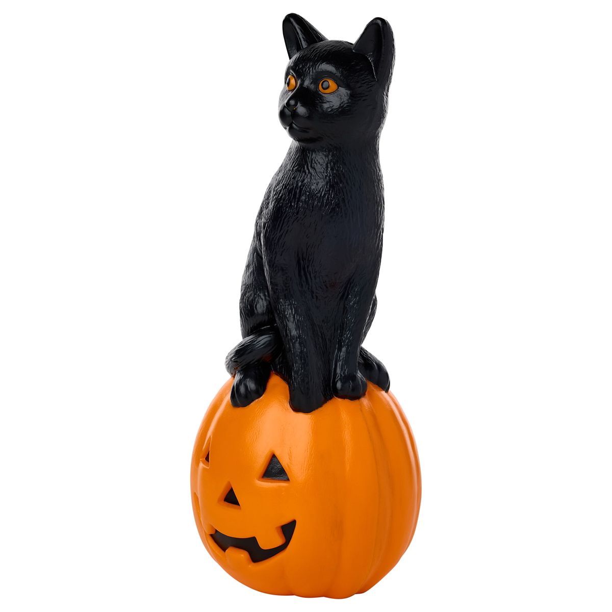 10.6" Light-Up Blow Mold Pumpkin Cat MULTI-COLOR