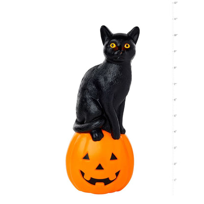10.6" Light-Up Blow Mold Pumpkin Cat MULTI-COLOR