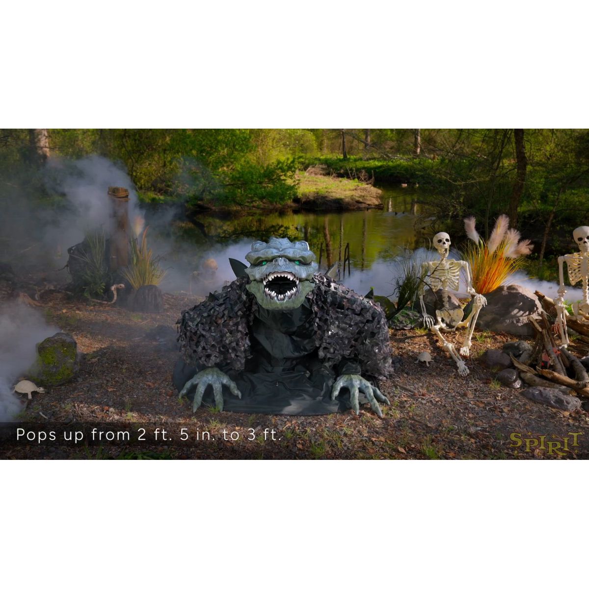 3 Ft Bog Monster Animatronic MULTI-COLOR