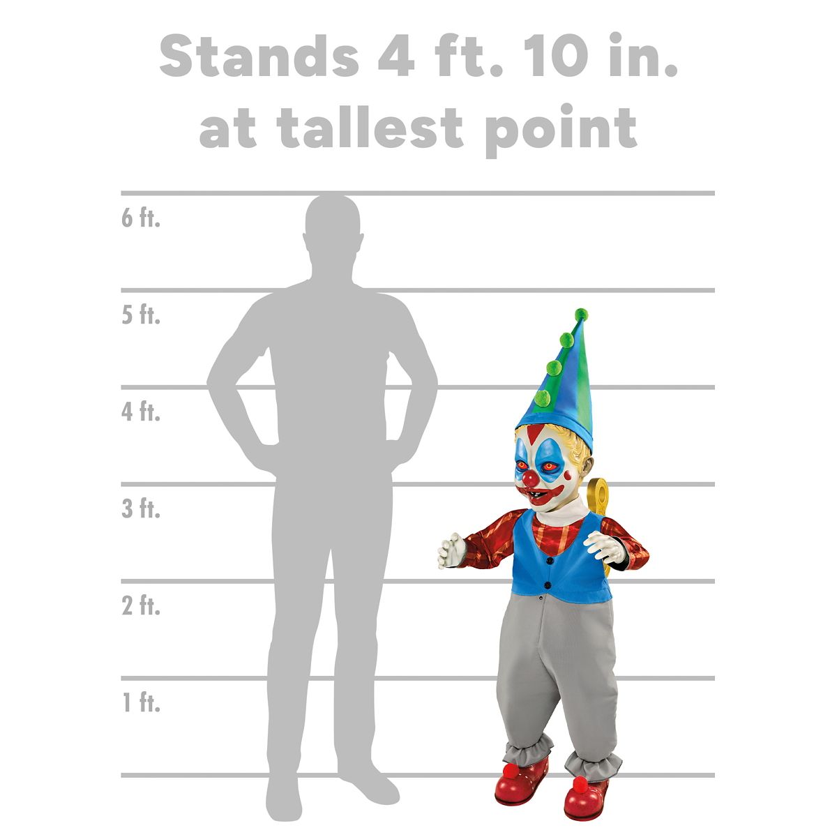 4 Ft 10 In Wind-Up Wally Animatronic MULTI-COLOR