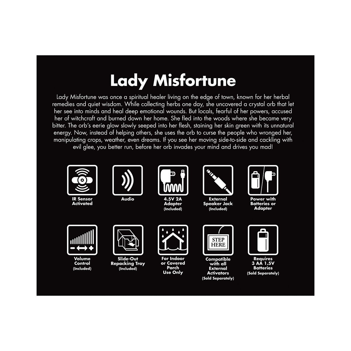 6 Ft 11 In Lady Misfortune Animatronic MULTI-COLOR