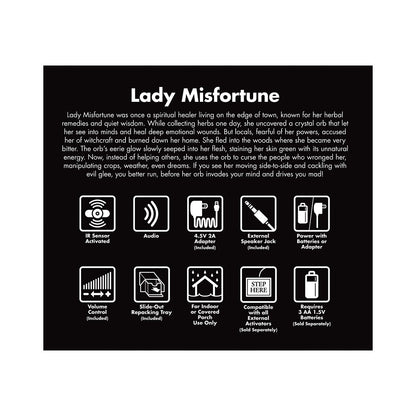 6 Ft 11 In Lady Misfortune Animatronic MULTI-COLOR